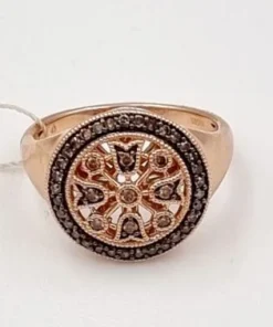 Auksinis žiedas su brangakmeniais 21mm - Juvelyrika