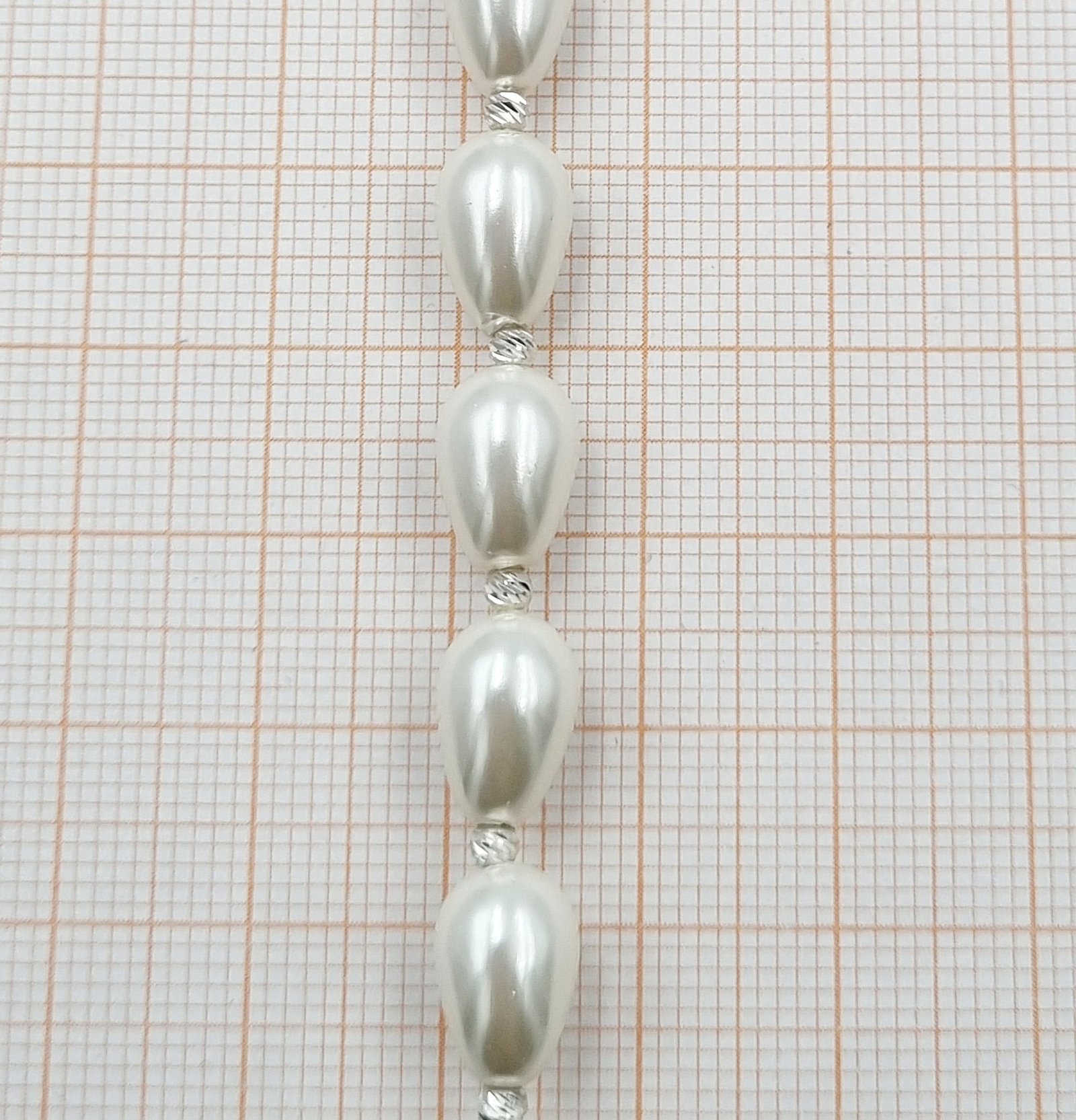Perlų vėrinys su sidabru 46 cm - Image 3