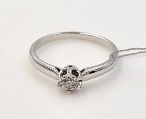 Auksinis žiedas su brangakmeniais 18,2 mm